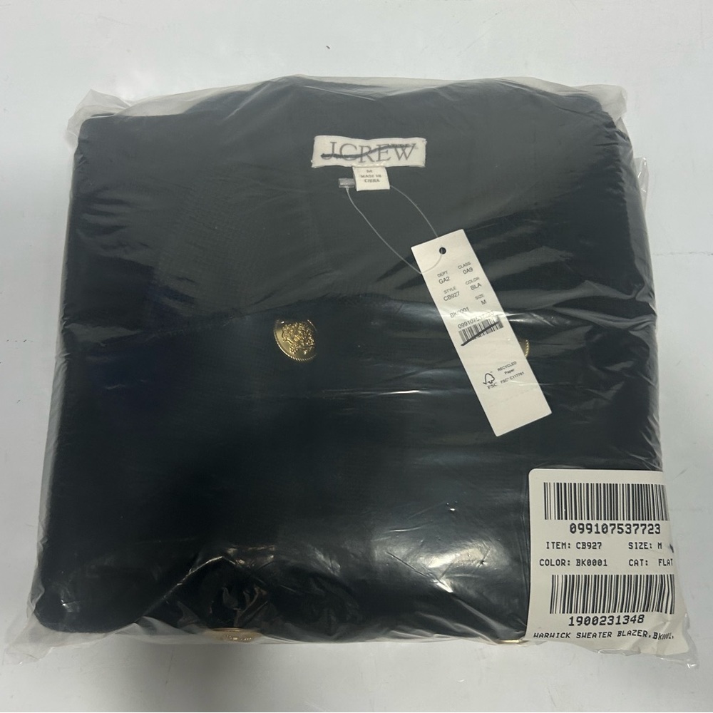 NEW J.Crew Warwick sweater blazer Size M Black - Picture 6 of 7